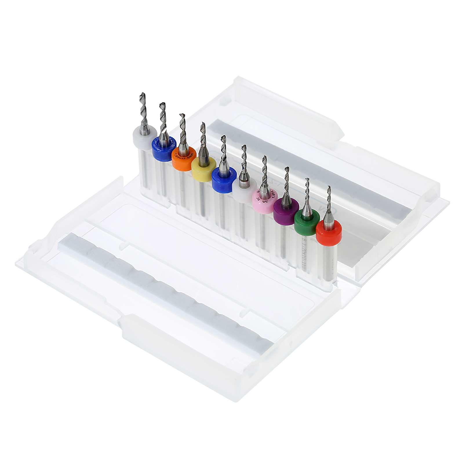 Set Mit 10 Hartmetall-mikrobohrern Zum Ätzen Von Leiterplatten (pcb): 1,1 Mm + 1,2 Mm + 1,3 Mm + 1,4 Mm + 1,5 Mm + 1,6 Mm + 1,7 Mm + 1,8 Mm + 1,9 Mm + 2,0 Mm