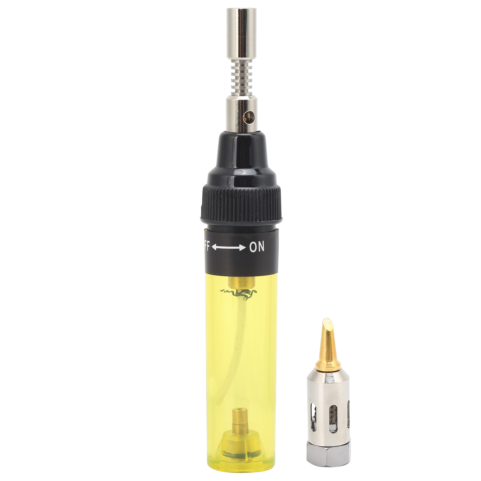 Nachfüllbarer Butangas-lötkolben, Tragbares Lötgerät, 8 Ml, Va-100, Transparent Gelb