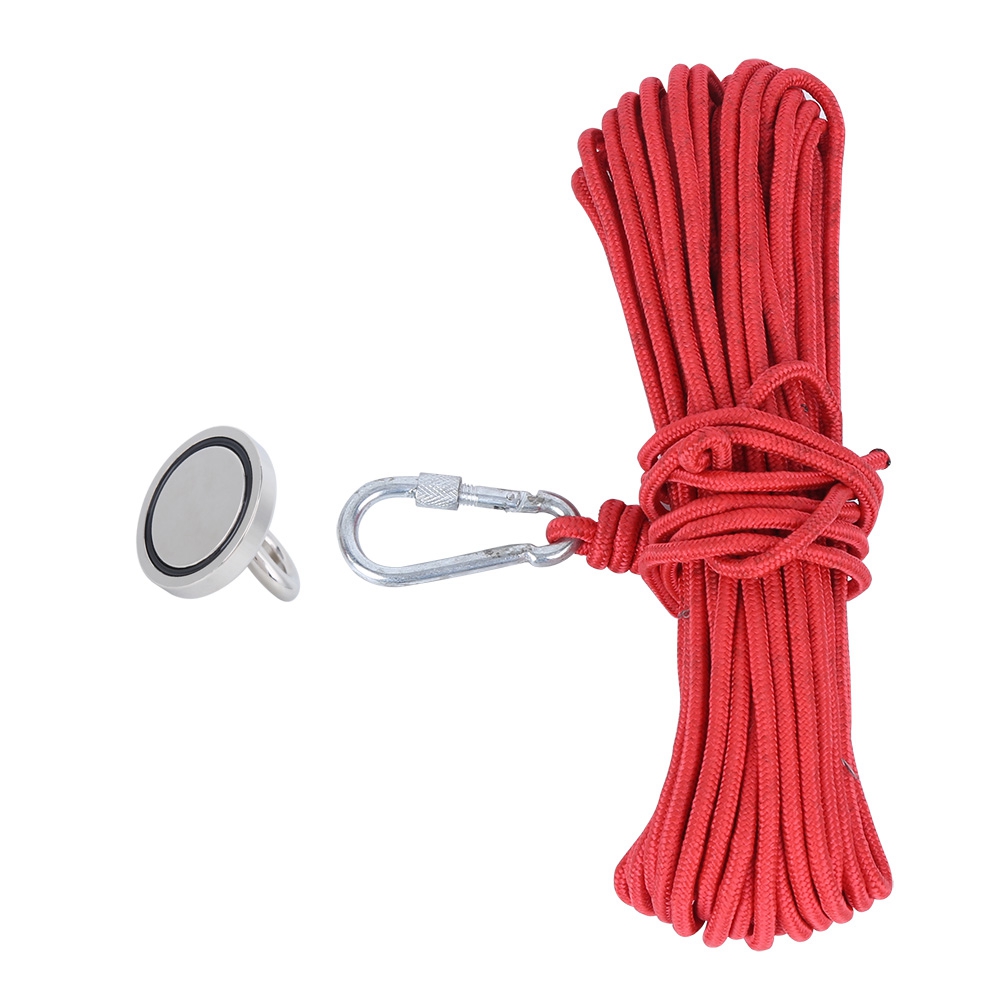 Magnethaken, Angelmagnet, Elektrowerkzeugzubehör N35, 81 Kg (179 Lbs), 20 Meter Rotes Seil.