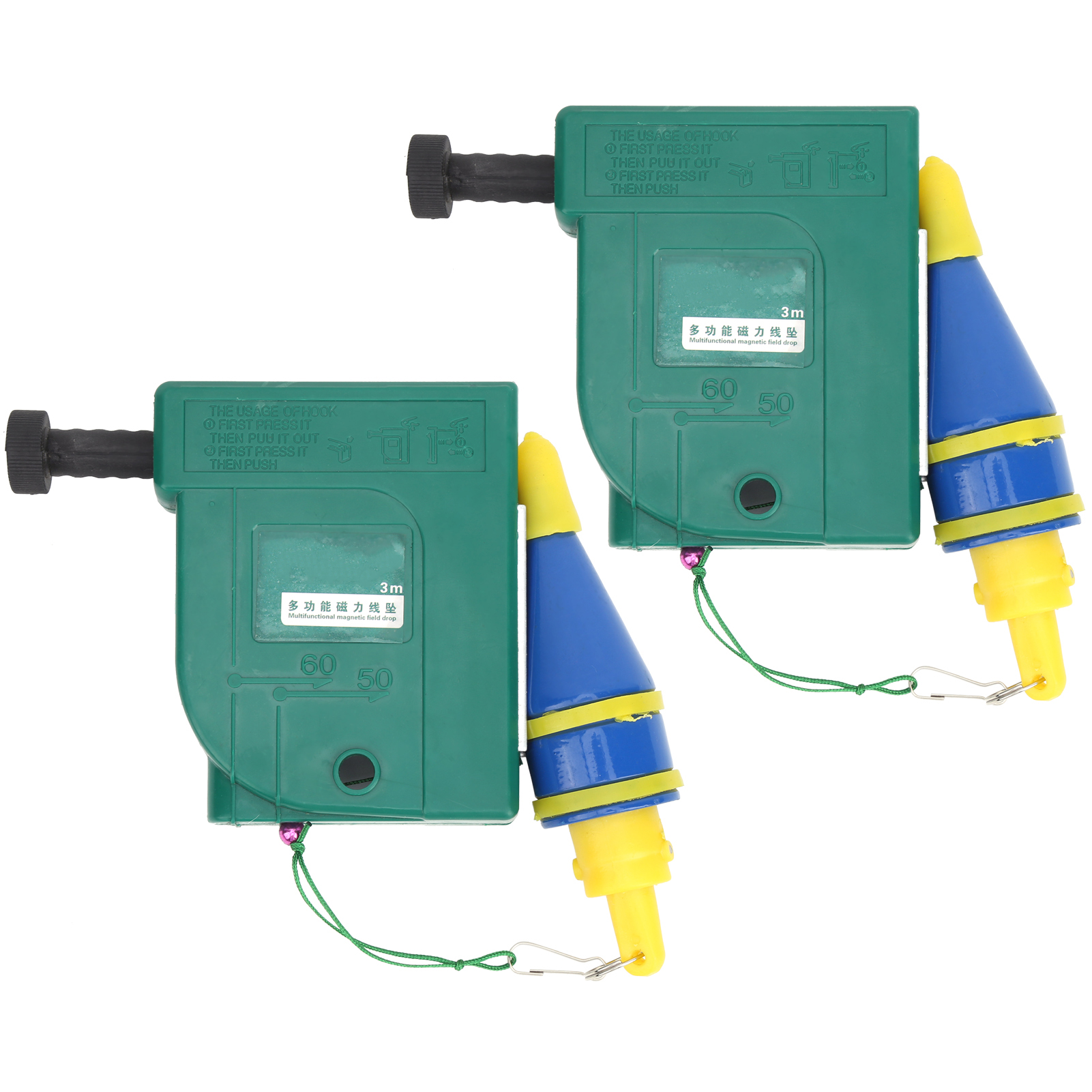 Set Aus 2 Magnetischen Lotdrähten, 3 Meter Langes Vertikales Messwerkzeug Aus Legiertem Stahl