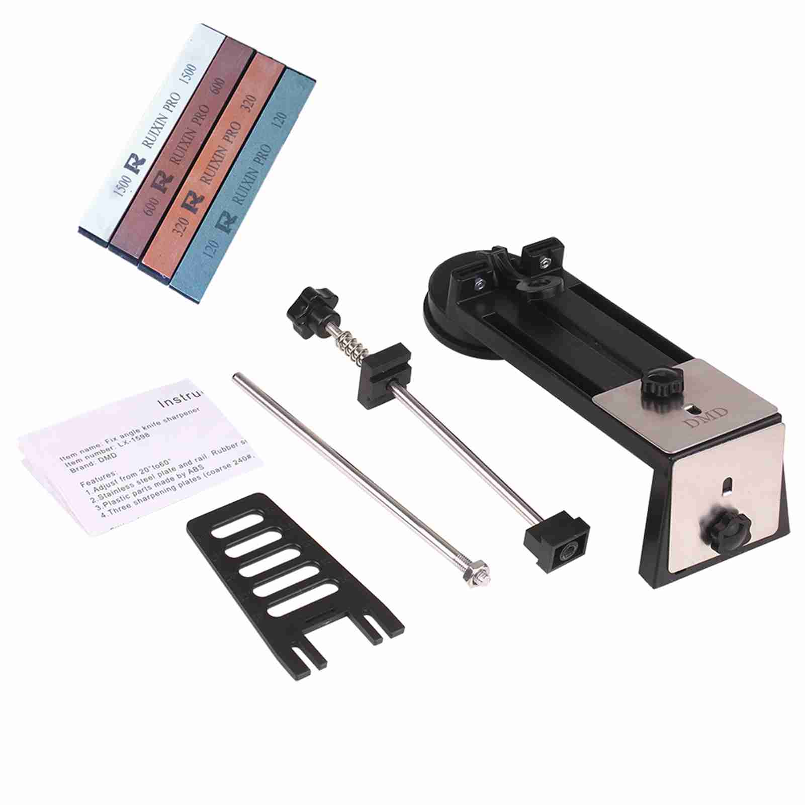 Messerschärfer-set Mit Festem Winkel, Professioneller Schleifer, 4 Schleifsteine (feine, Mittlere Und Grobe Körnung) Für Messer Und Scheren