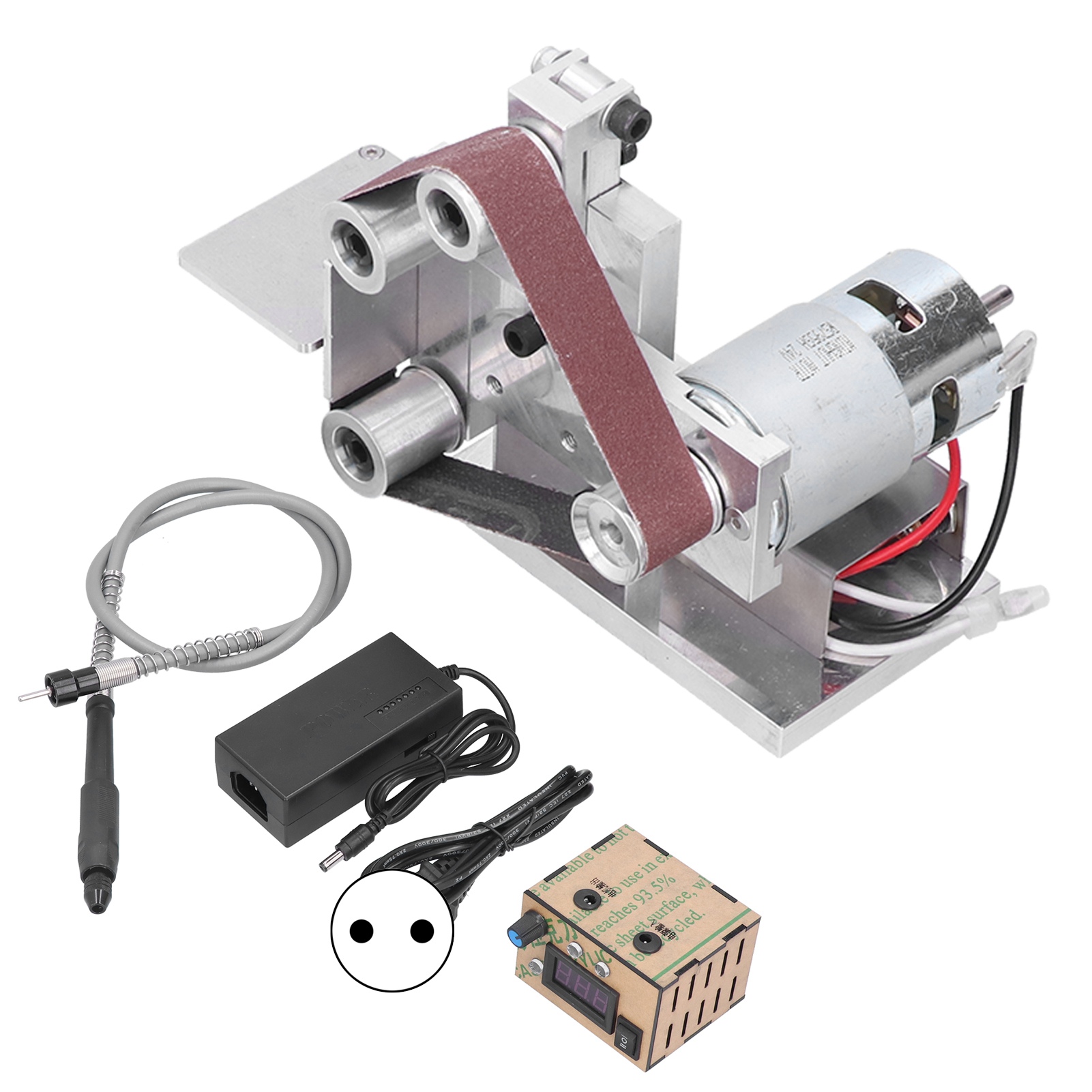 Elektrischer Mini-bandschleifer Für Heimwerker, 7 Geschwindigkeiten, Netzteil Dc 12-24 V, Stecker Typ 20 110-240 V (eu).