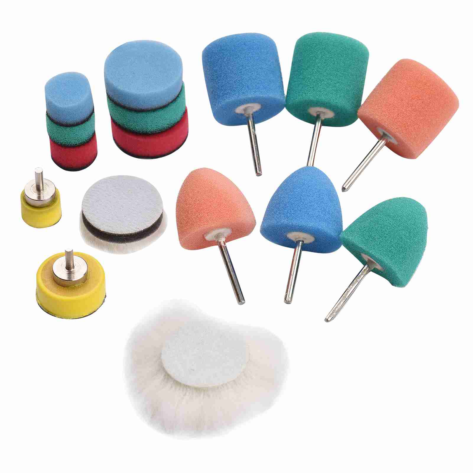 Mini-polierpads (16 Stück) - Detail-polierset Für Felgen, Scheinwerfer Und Kleine Oberflächen.