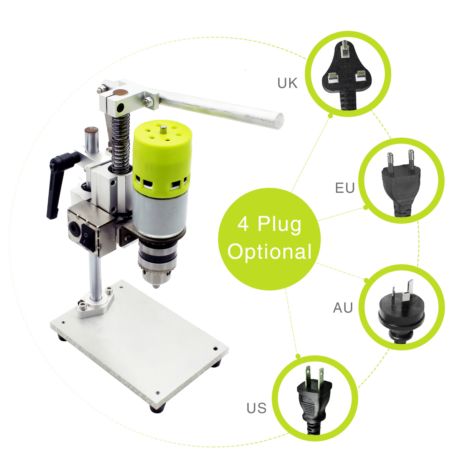 Elektrische Miniatur-säulenbohrmaschine Mit 7 Geschwindigkeiten, 1,5 Bis 10 Mm Bohrfutter, 100 W, Aus Reinem Aluminium, Hohe Präzision, Ideal Für Heimwerker.