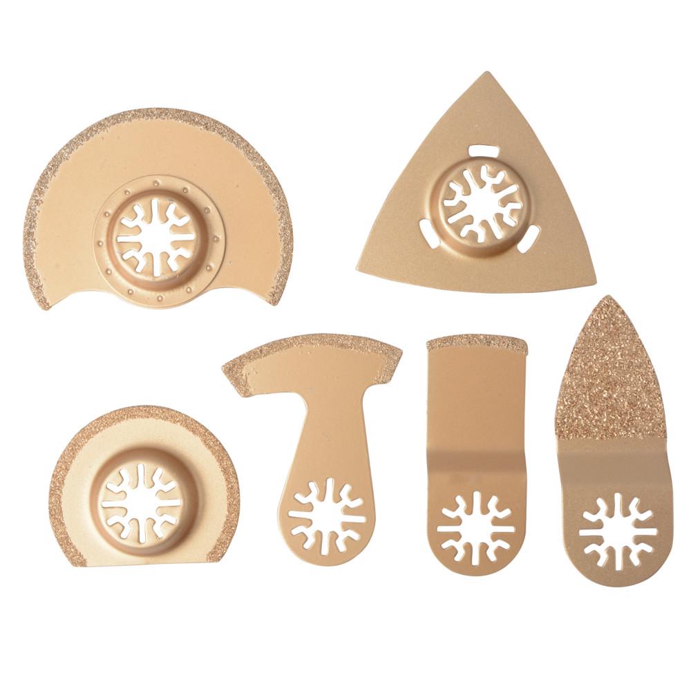 Set Mit 6 Schnell Wechselbaren, Universellen Und Leistungsstarken Oszillierenden Sägeblättern Für Multifunktionswerkzeuge (holz, Metall, Kunststoff).