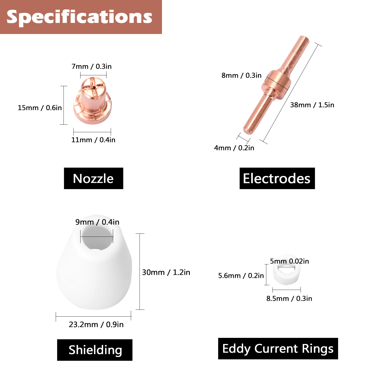 Pt31 Plasma-brennerdüsen, Elektroden, Düsen (65 Stück), Ersatzteile Für Plasmaschneidanlagen, 40-a-brenner, Schneiddüsen, Verlängerte Elektrodendüse