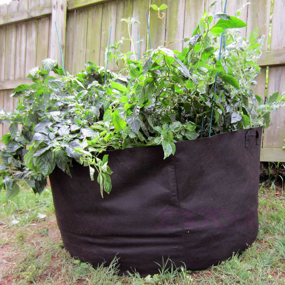 Schwarzer Pflanzsack Für Pflanzen, Gemüse Und Blumen, Belüftung, Pflanztopf, Behälter (3 Gallonen)