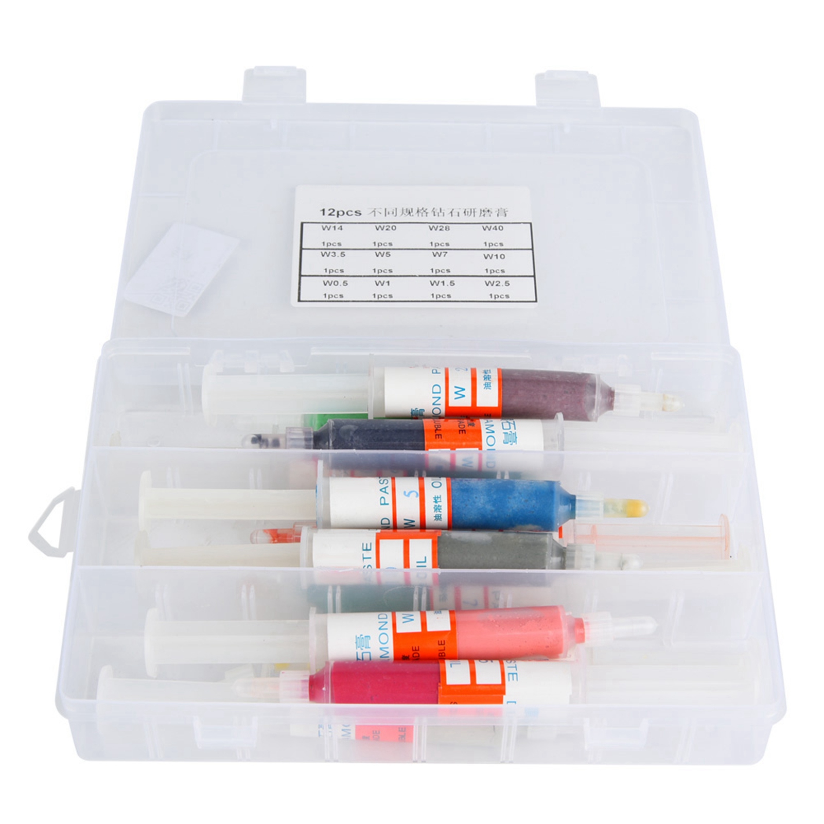 Set Mit 12 Polierpasten, Öligem Harzwachs Und Diamantschleifmittel, Inklusive Aufbewahrungsbox
