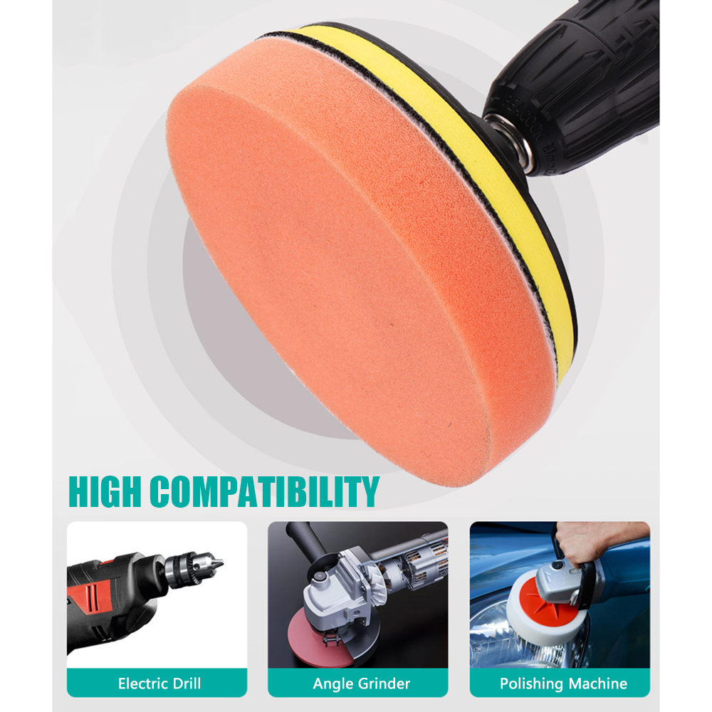 Autopolierset Mit 6 Schaumstoff- Und Wollpads À 10 Cm (4 Zoll) Für Bohrmaschinen.