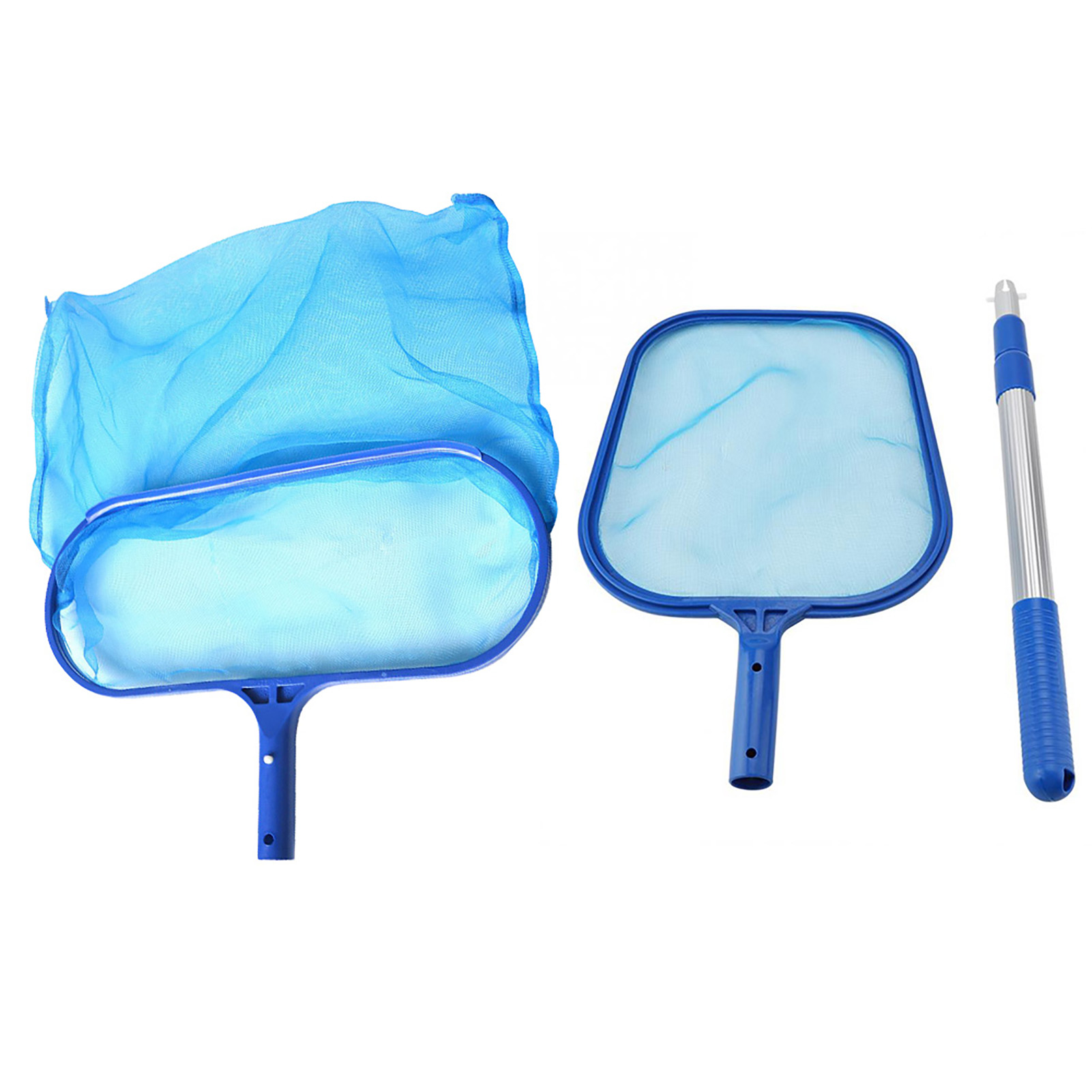 Das Poolskimmer-set Beinhaltet: 1 Tiefenskimmer, 1 Laubkescher Mit Netzbeutel, 1 Teleskopstange Aus Aluminium Zur Reinigung Von Pools Und Whirlpools (flachkescher Und Tiefenkescher).