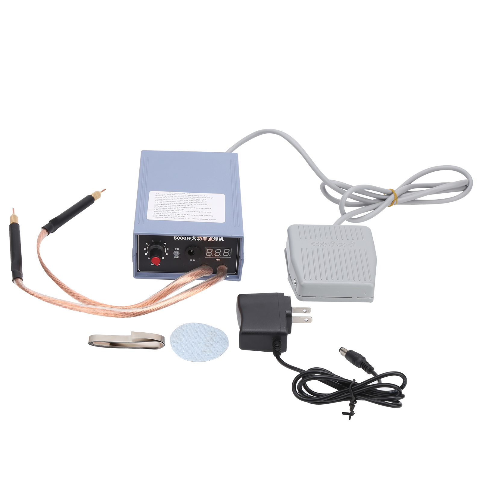 Tragbares Und Verstellbares Punktschweißgerät Für 0,2 Mm Nickelstreifen, 18650-akku, 5000 W, Us-stecker, Wechselstrom 100–240 V