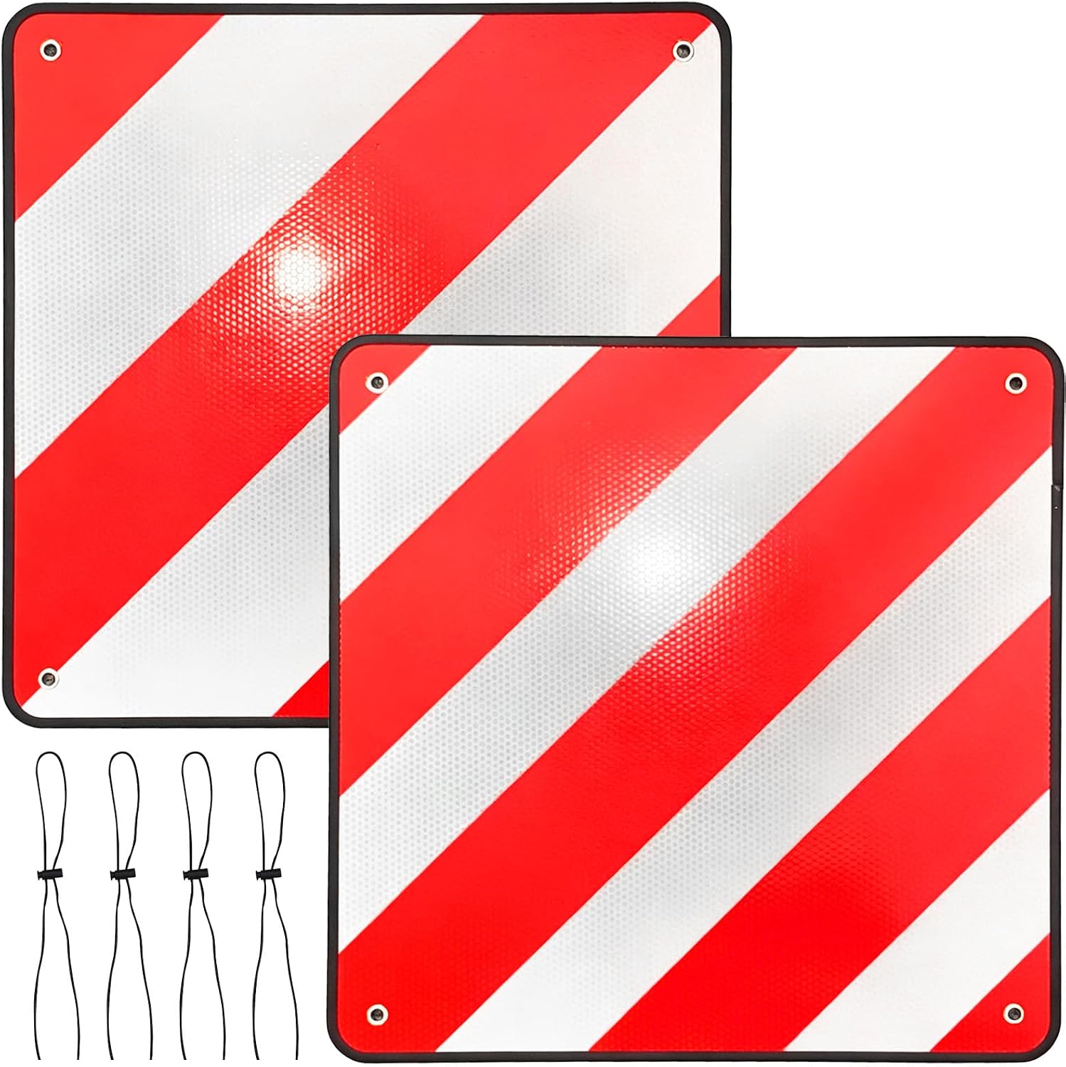 2-in-1-reflektor, Warnschild Für Fahrradträger 50x50cm, Rot Und Weiß, 2-in-1 Italien/spanien, Für Wohnmobil-nivellierung, Fahrradträger, Heckanhänger, Wohnwagen