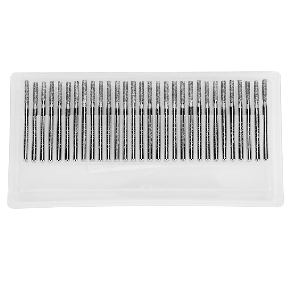 Set Aus 30 Flachen Zylindrischen Diamantfräsern Mit 2,5 Mm Durchmesser Für Elektrische Schleifmaschinen, Schnitzwerkzeuge Zum Gravieren Von Jade.