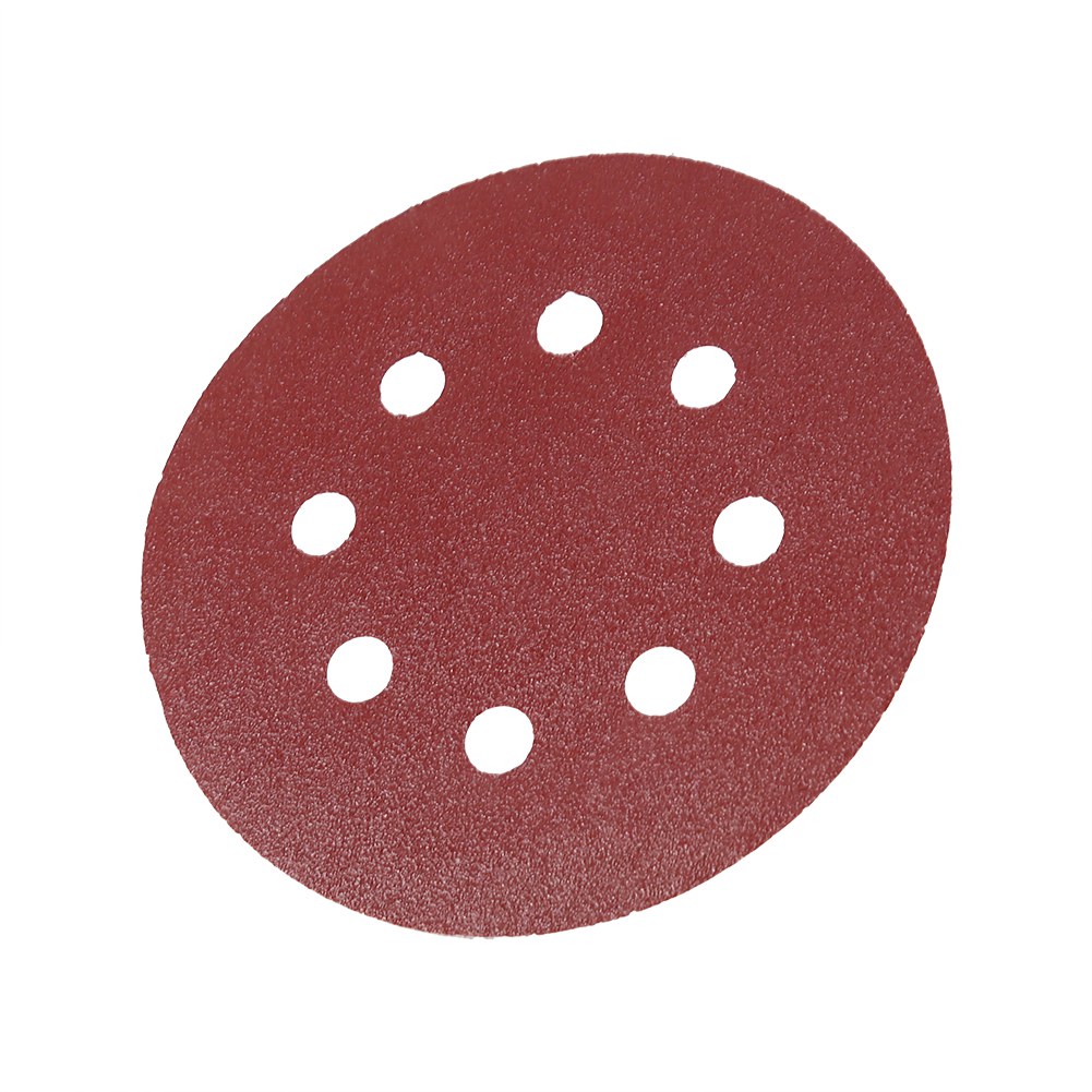 125-mm-polierpads, Rote Schleifscheiben, 8-loch-schleifpapier (körnung 150)