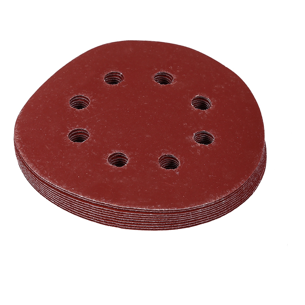 125 Mm Runde Rote Polier- Und Schleifscheiben, 8-loch-schleifpapiere, Körnung 800 (800)