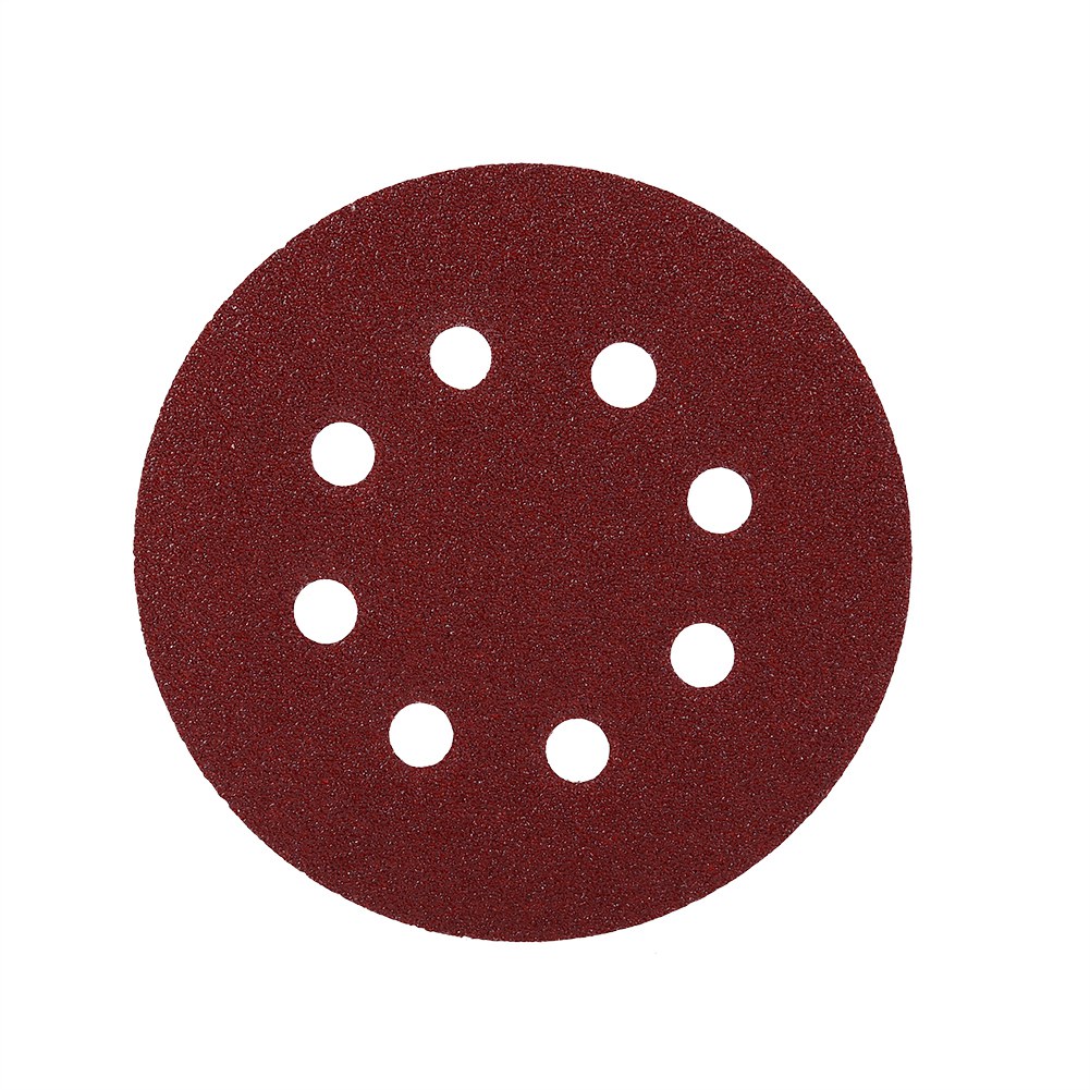 125-mm-polierscheiben, Rote Schleifscheiben, 8-loch-schleifpapier (körnung 80)