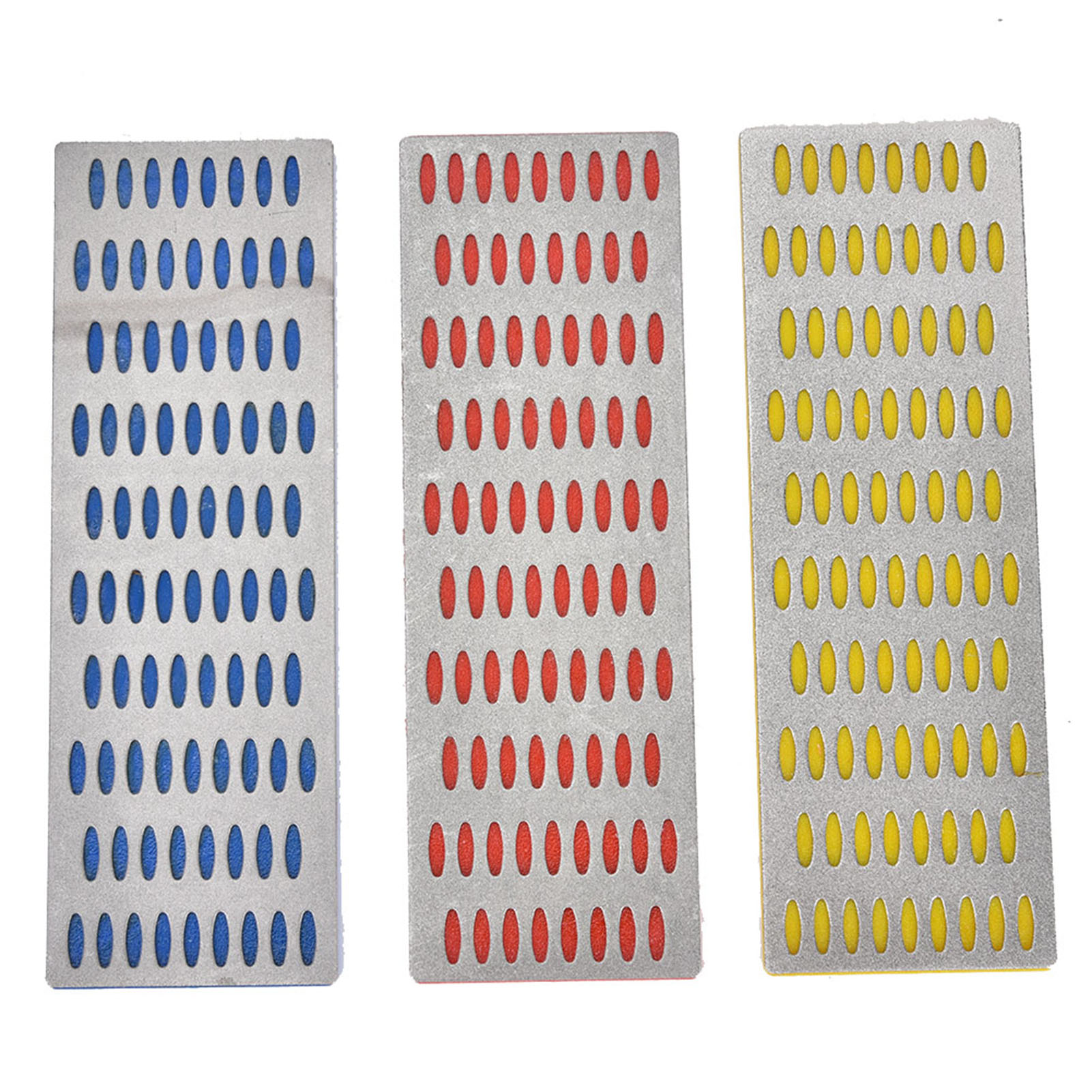 Set Aus 3 Diamant-schärfsteinen, Schärfwerkzeug, Grobe/mittlere/feine Körnung.