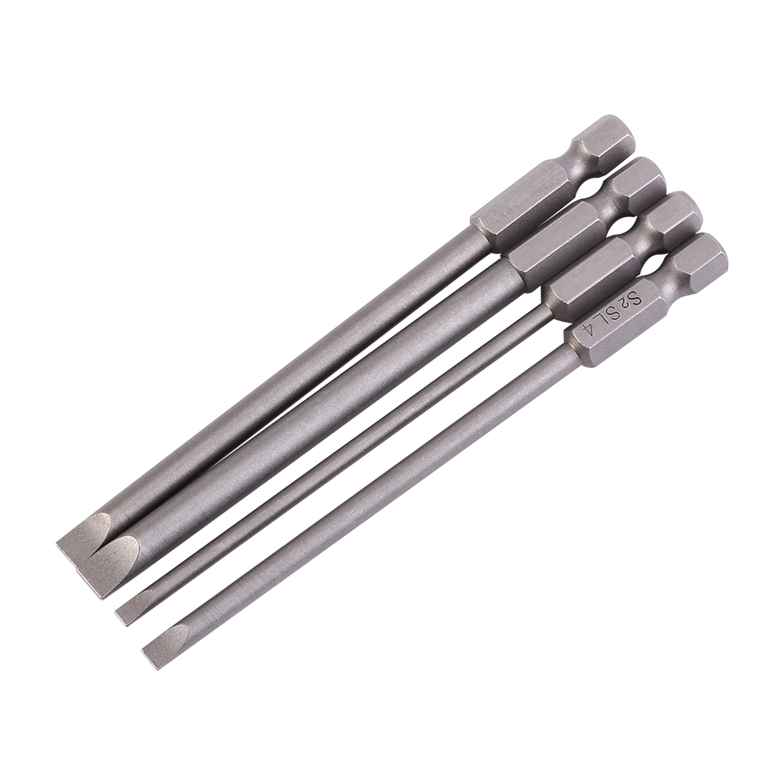 100 Mm Lange Magnetische Schlitzschraubendreherbits Aus S2-legierungsstahl, 1/4"-sechskantschaft, 3–6 Mm Durchmesser