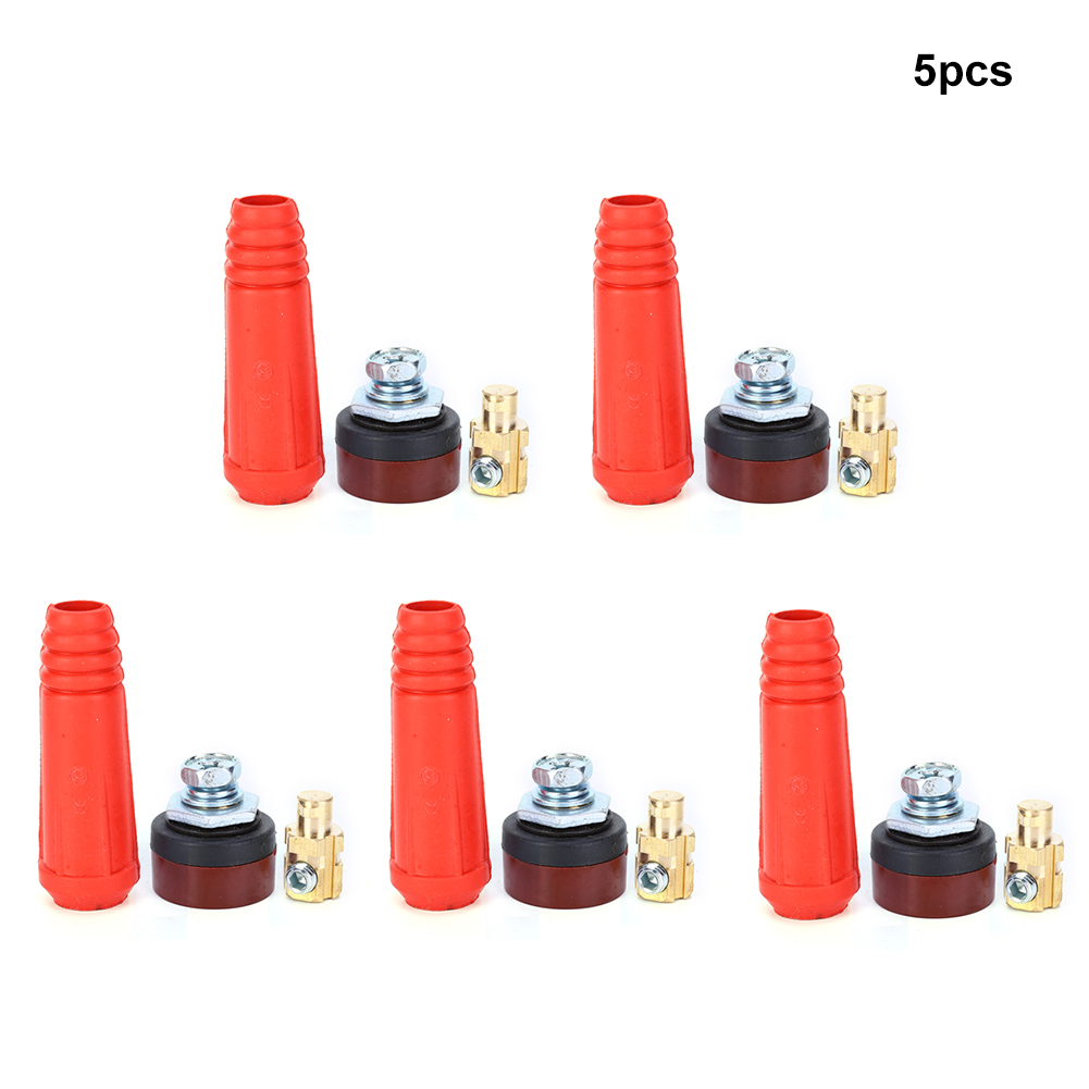 Packung Mit 5 Quadratischen Schnellverbindern 10–25 Mm, Europäische Lötanschlüsse, Lang Und Rund, Rot