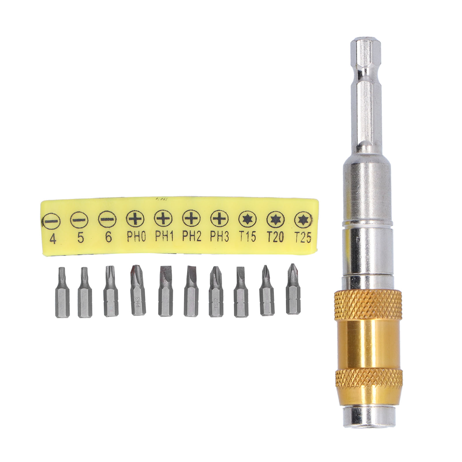 Zubehörset Inklusive Magnetischer Verlängerung Für Einen Flexiblen Sechskantschraubendreher Mit 6,35 Mm (1/4 Zoll) Schaft Und Einem Bithalter.