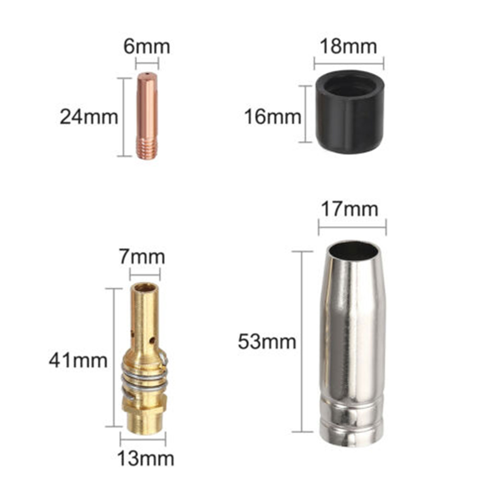 19 Mig/mag 0,8 Mm M6 Kontaktspitzen Zum Schweißen, Ersatzspitzenhalter Für Binzel 15ak Schweißbrenner