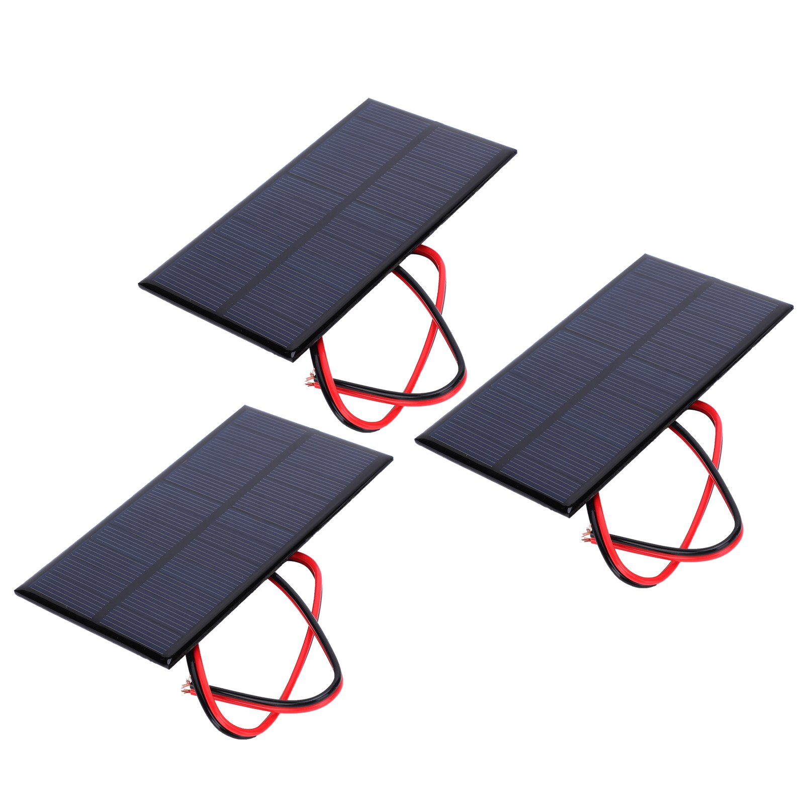 Set Mit 3 Polykristallinen Silizium-solarzellen (6 V Dc, 1 W) Mit 30 Cm Kabel