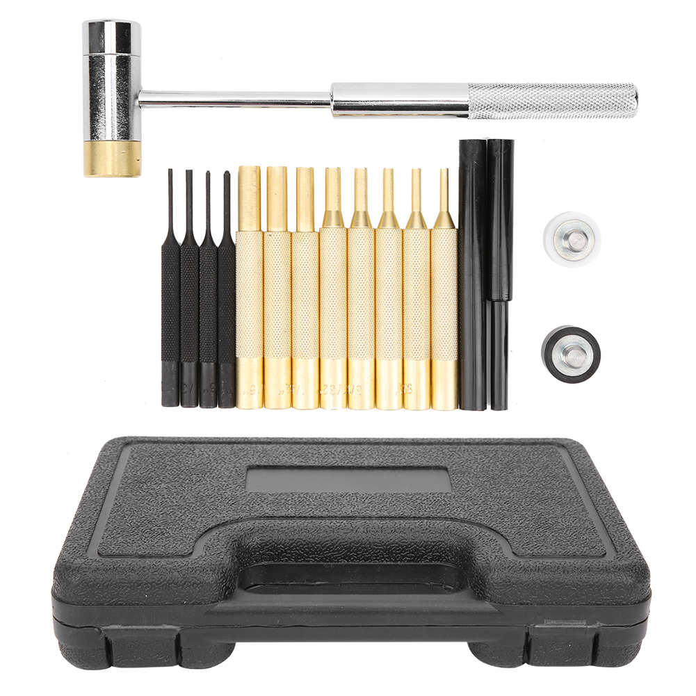 Set Mit 17 Stiftaustreibern, Doppelseitiger Hammer Aus Messing Und Edelstahl, Wartungswerkzeug