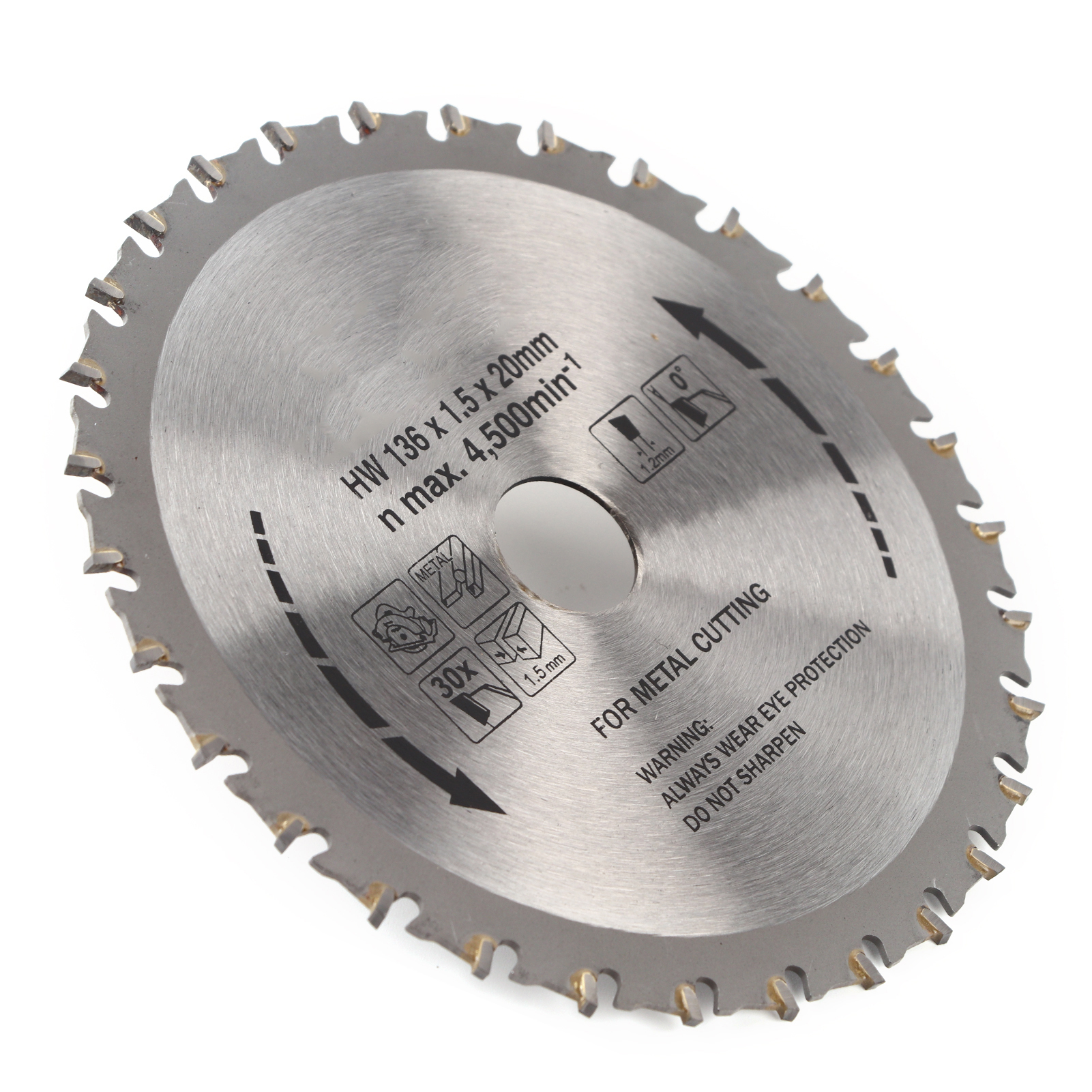 Kreissägeblatt Zum Schneiden Von Metall, Industriewerkzeug, 136 X 1,5 X 1,2 X 20 X 30 Zähne