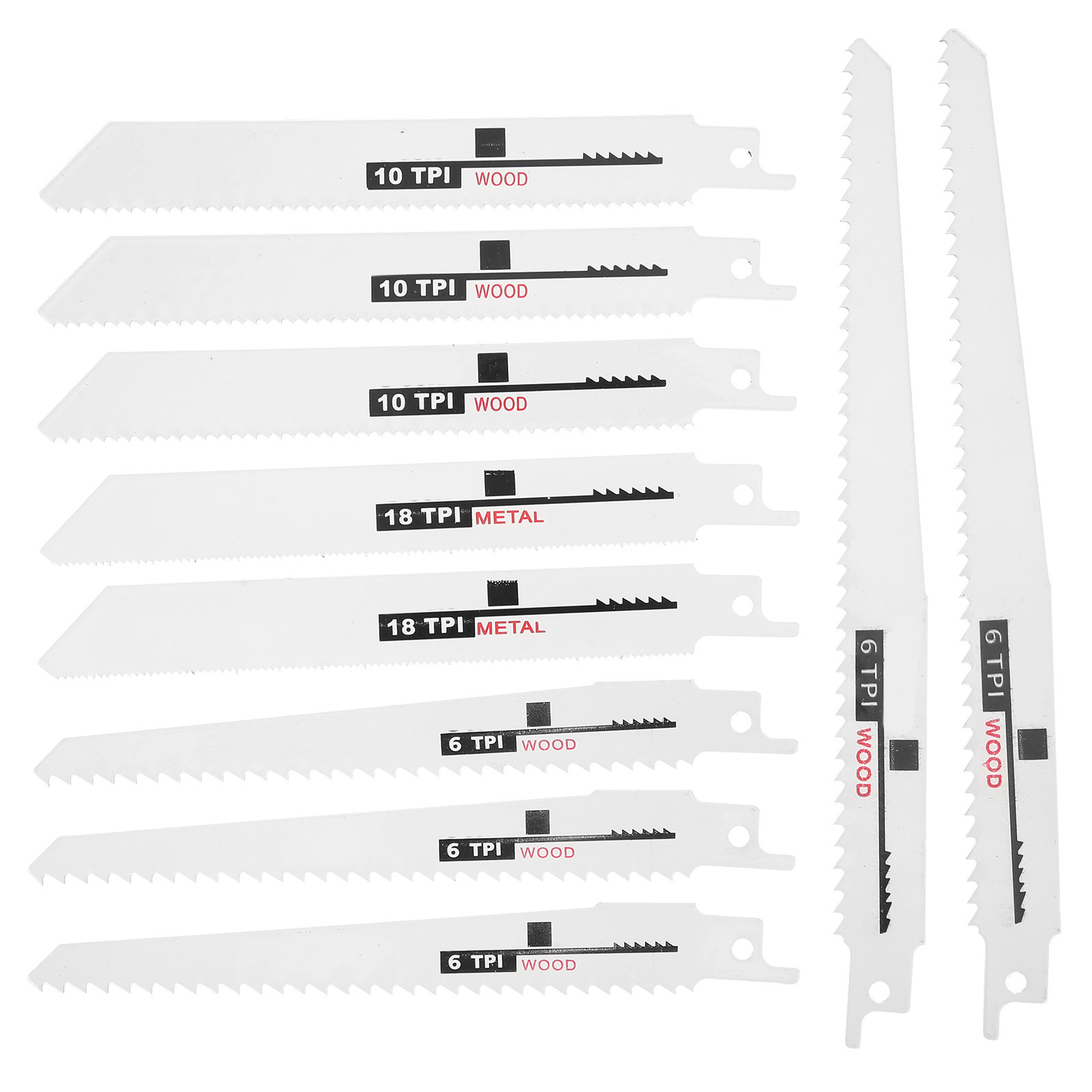Packung Mit 10 Hss-sägeblättern Für Säbelsägen, Holzbearbeitungswerkzeuge (zum Schneiden Und Beschneiden).