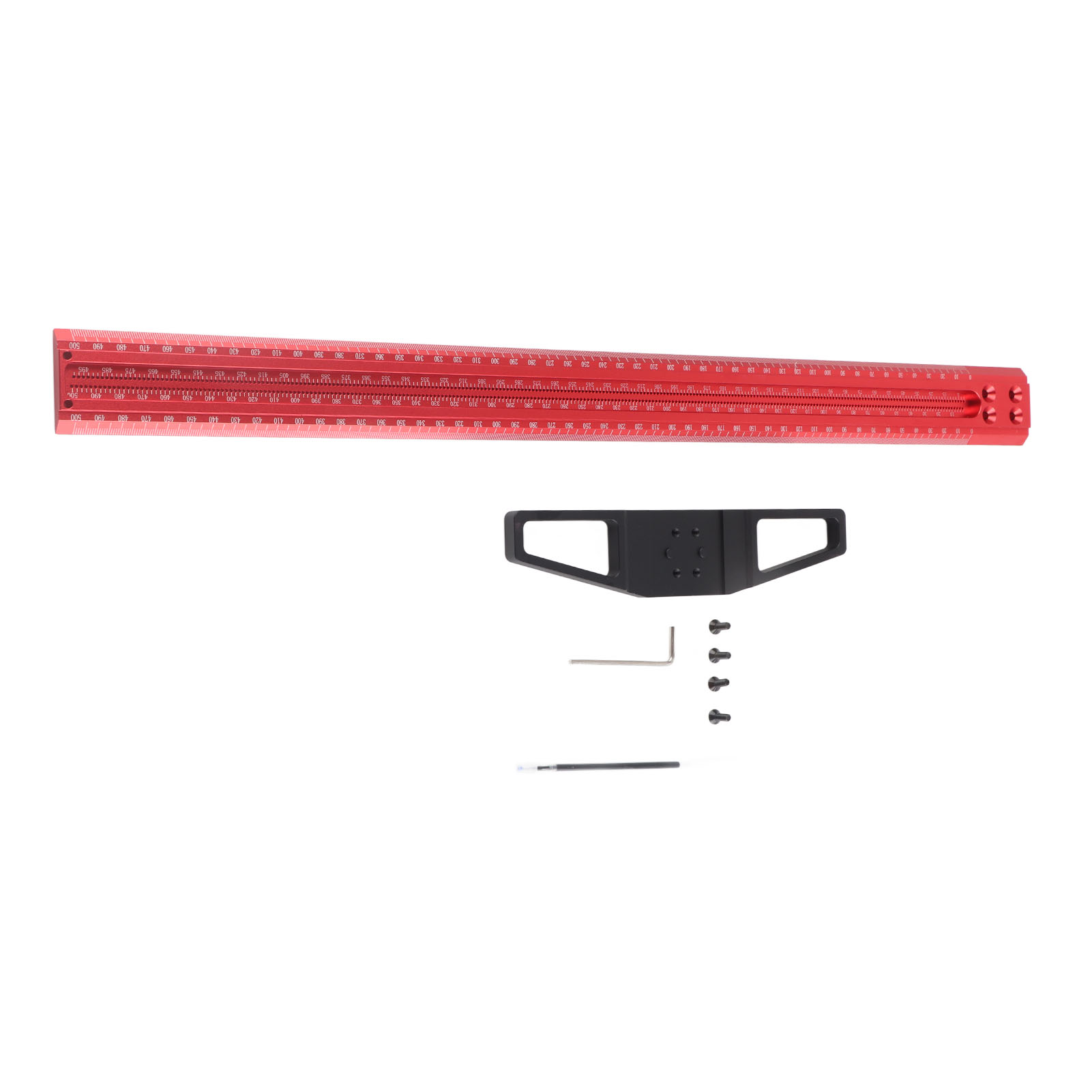 T-förmiges Holzbearbeitungslineal, Lochpositionierlehre, Messwerkzeug Aus Aluminiumlegierung Für Schreiner (500 Mm (t500))