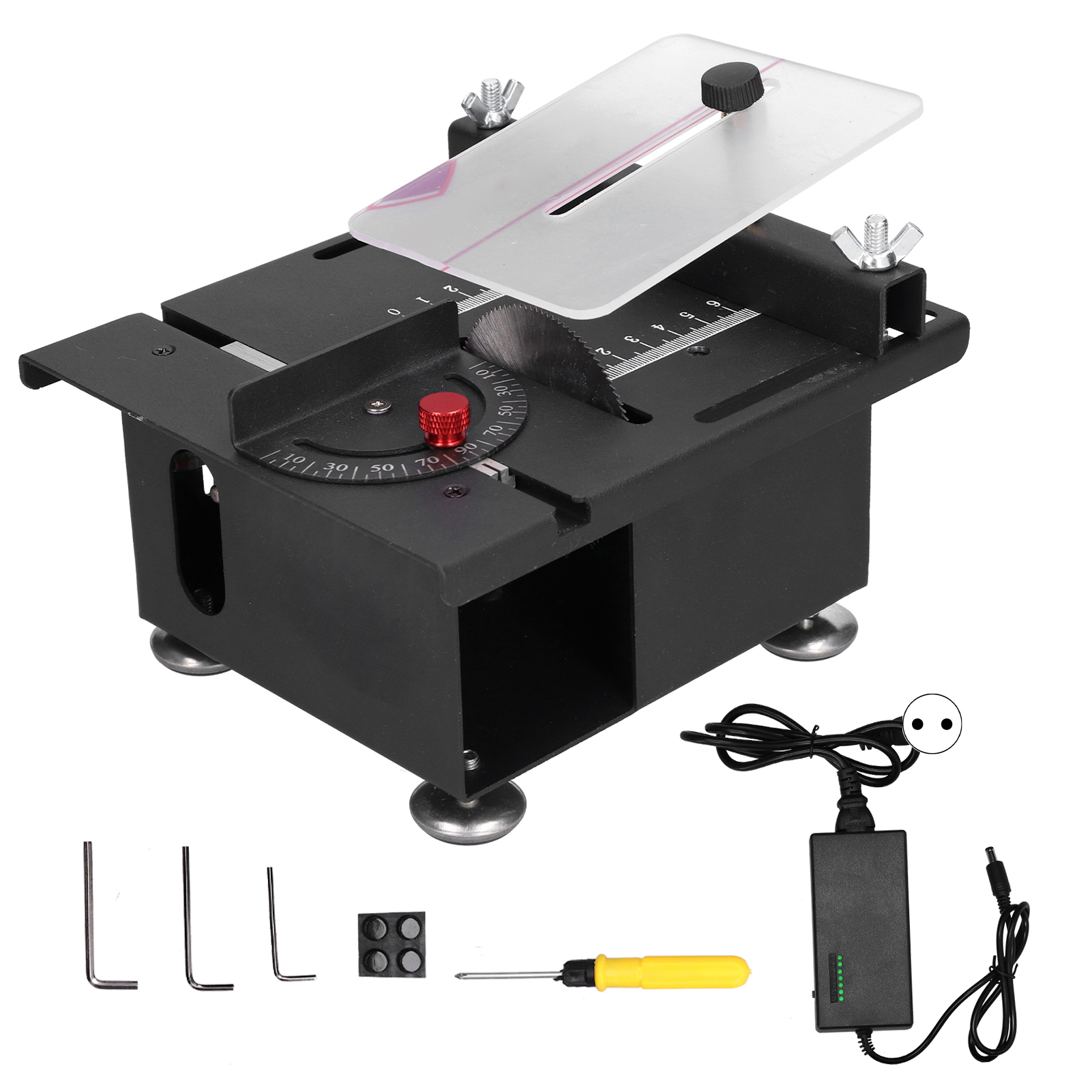 Mini-tischkreissäge 100w Mit Verstellbarer Führungsschiene Für Die Holzbearbeitung