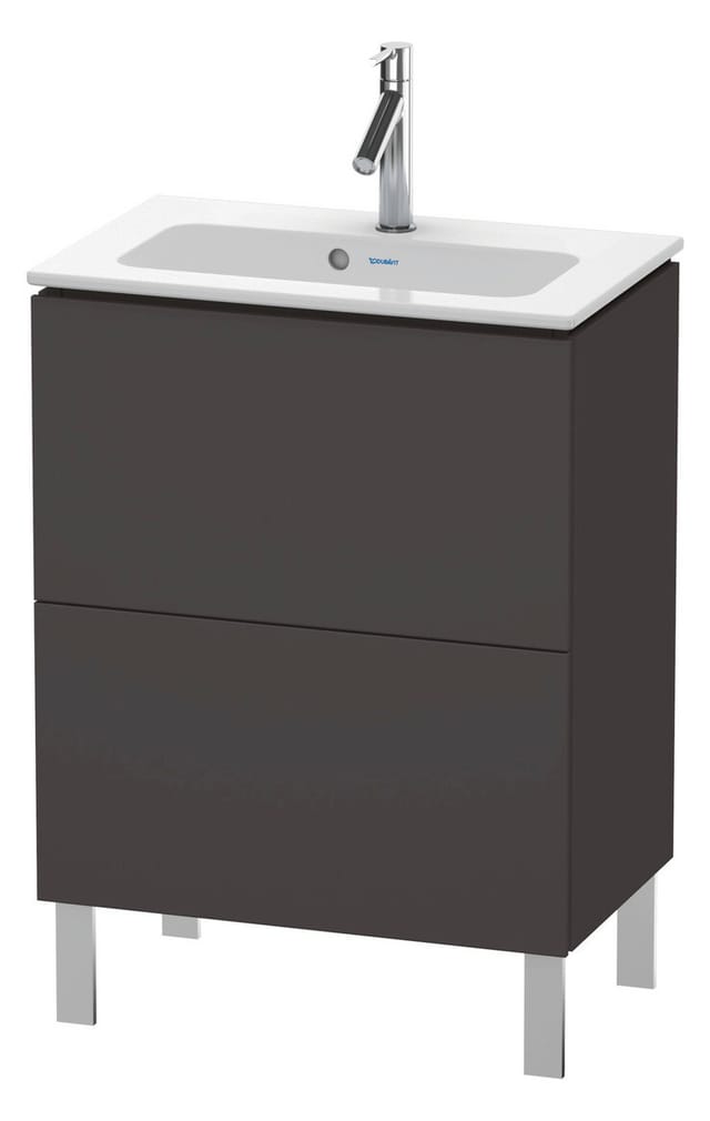 Duravit Waschtischunterschrank Compact L-Cube 62x39,1cm, graph matt, 2 Ausz., stehend