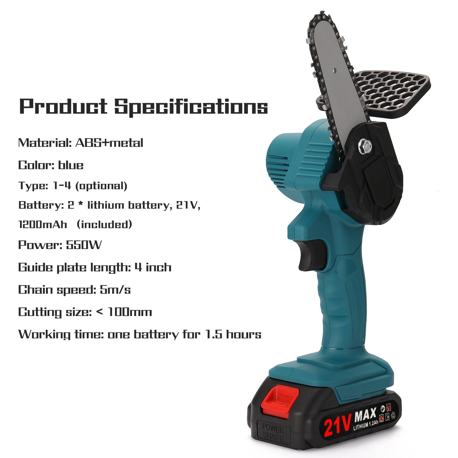21v 1200mah Wiederaufladbare Tragbare Elektrische Astsäge, Kleine Elektrische Gartensäge