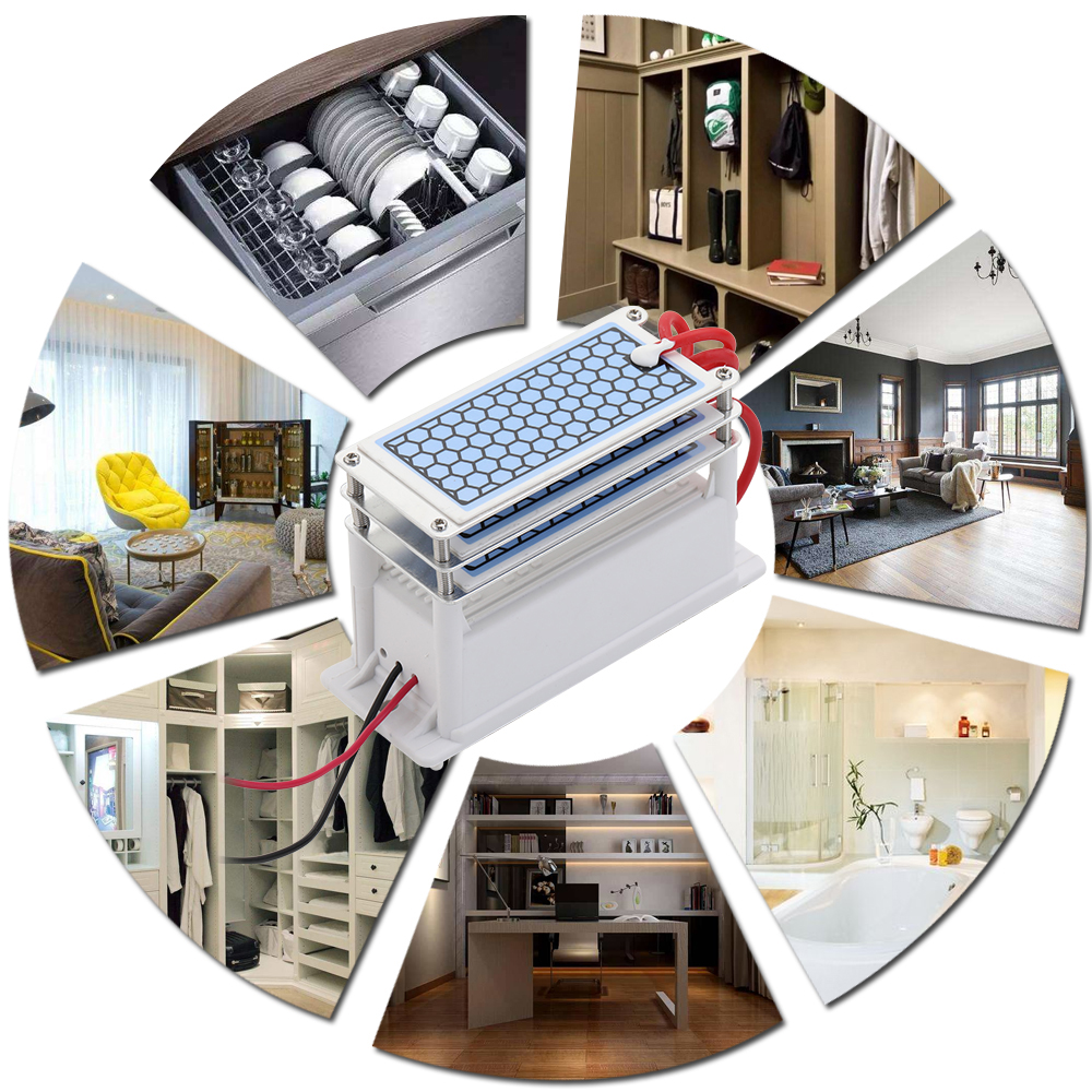 Tragbarer Keramik-ozongenerator (15 G/h), Lange Lebensdauer, Drei Ozontabletten, Luft- Und Wasserreiniger Mit Integrierter Platte, Ozonisator
