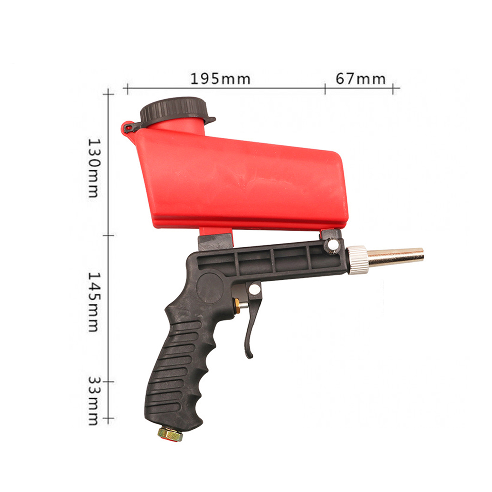 Tragbares 1/4"-druckluft-sandstrahlgerät (90 Psi) Für Abs, Einstellbarer Durchfluss, Sprühpolieren, Rostentfernung