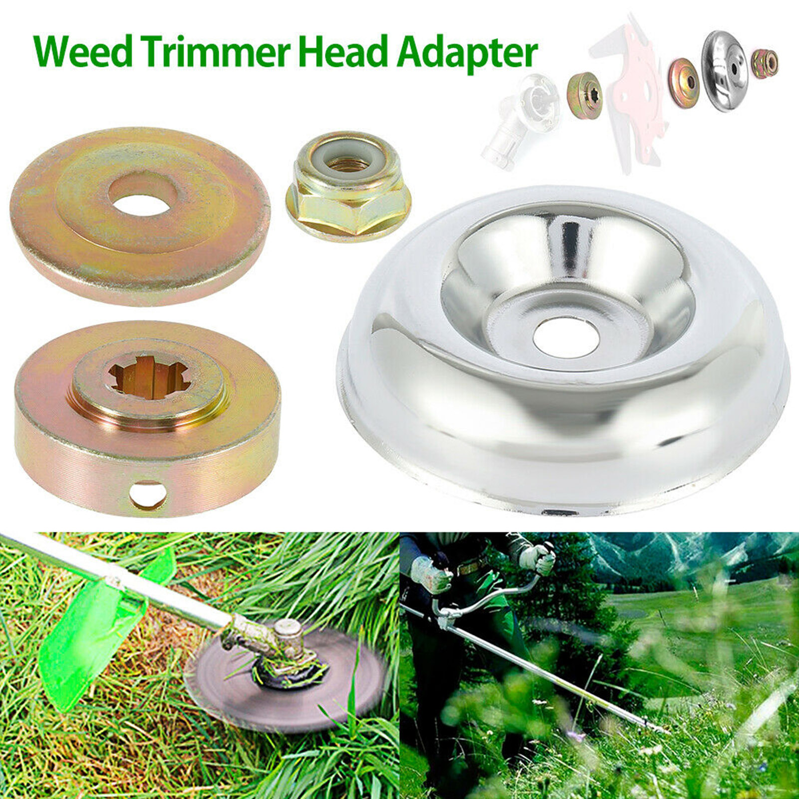 Set Mit 4 Universaladaptern Für Trimmerköpfe Und Rasenmäher.