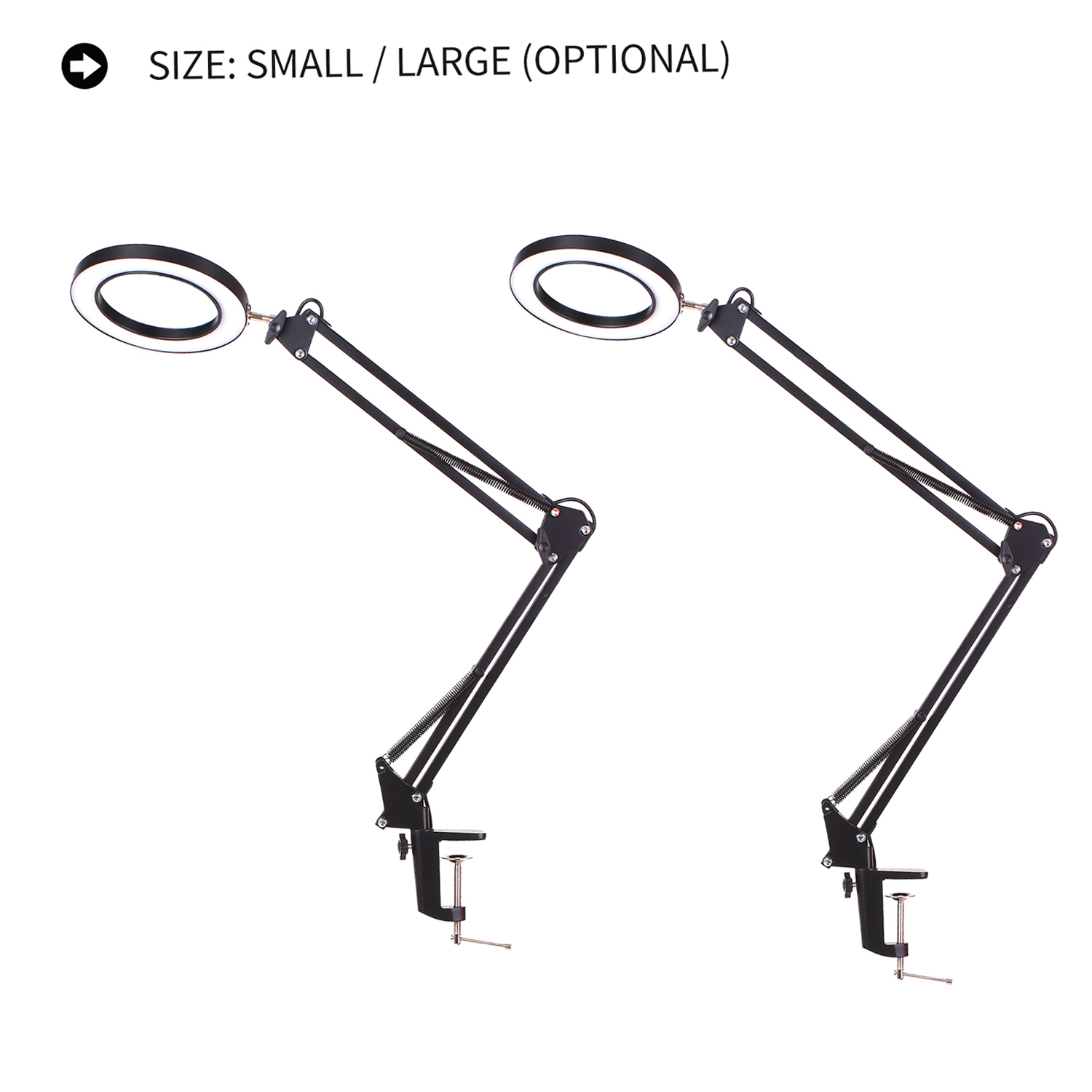 5-fach Led-vergrößerungslampe Mit Klemme, Freihändig, Verstellbarer Schwenkarm, Usb-stromversorgung, 3 Beleuchtungsmodi, Variable Helligkeit