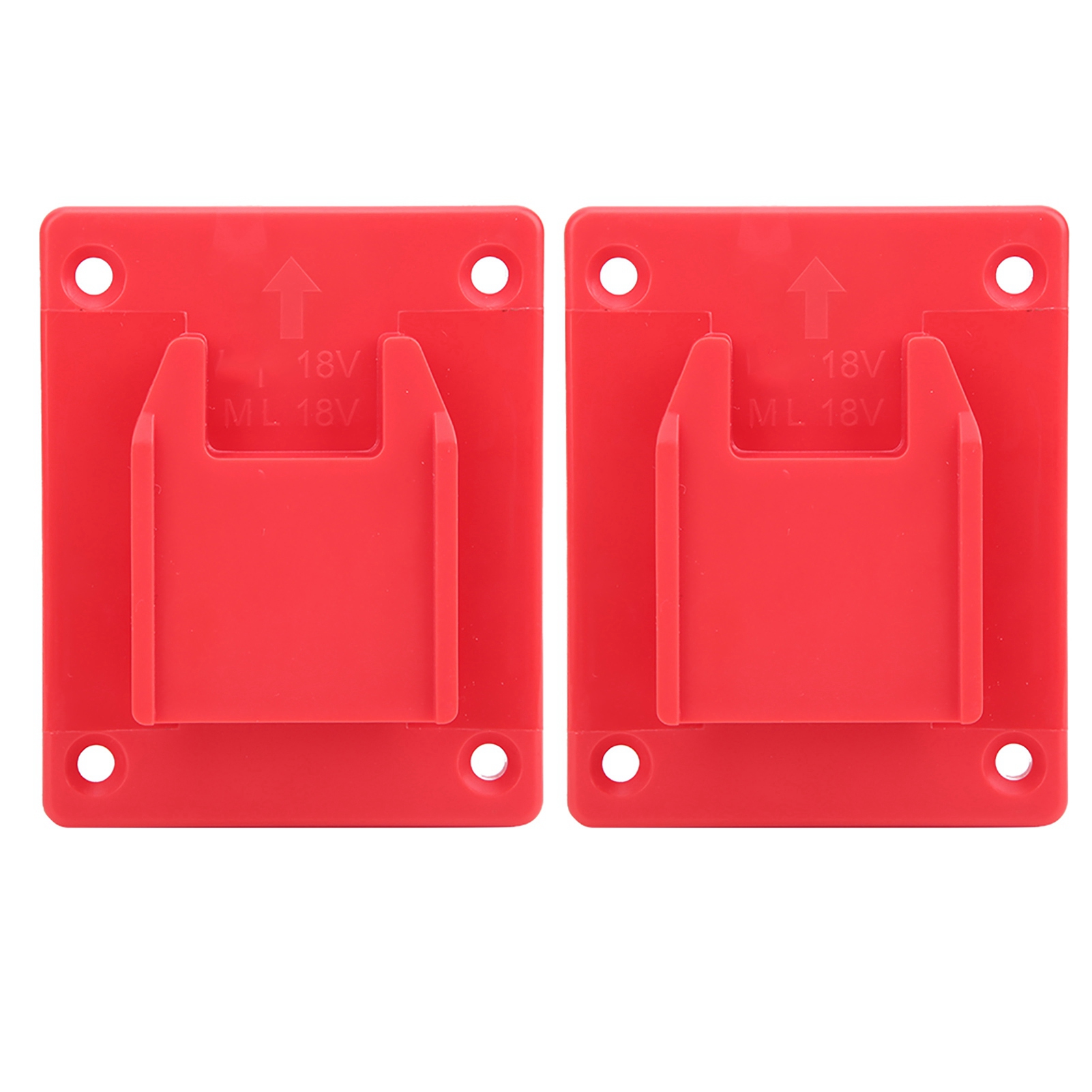 Set Mit 2 Wandhalterungen, Kompatibel Mit Dem Milwaukee M18 18v/20v Elektrowerkzeug (rot).