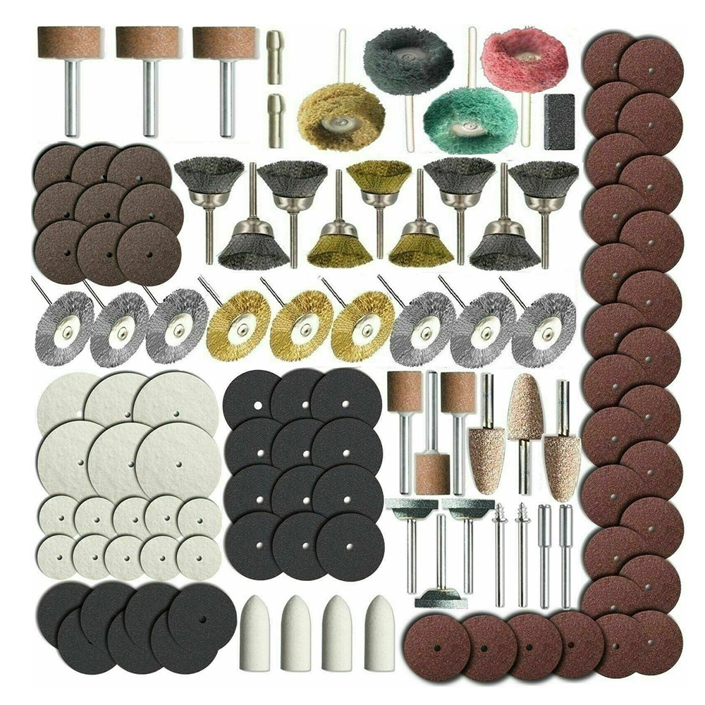 Set Aus 337 Zubehörteilen Für Rotationswerkzeuge, Kompatibel Mit 1/8-zoll-schäften, Zum Schleifen, Polieren Und Schleifen Von Metallen.