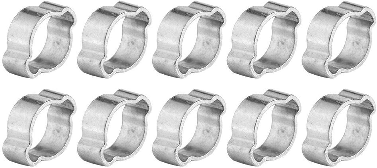 10 Stück Schlauchschellen Mit Federclip, Edelstahl, Zweiohrige Rohrschellen (15-18 Mm)