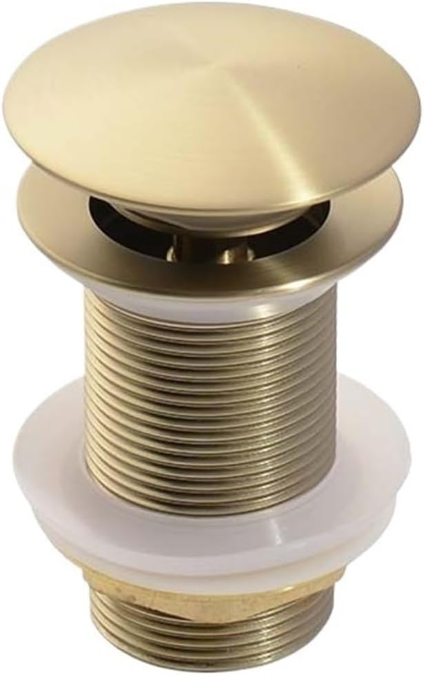 Pop-up-ablaufstopfen Für Waschbecken, Gebürstete Goldoberfläche, Modernes Und Elegantes Waschbeckenzubehör (farbe: Gebürstetes Gold, Ohne Loch)