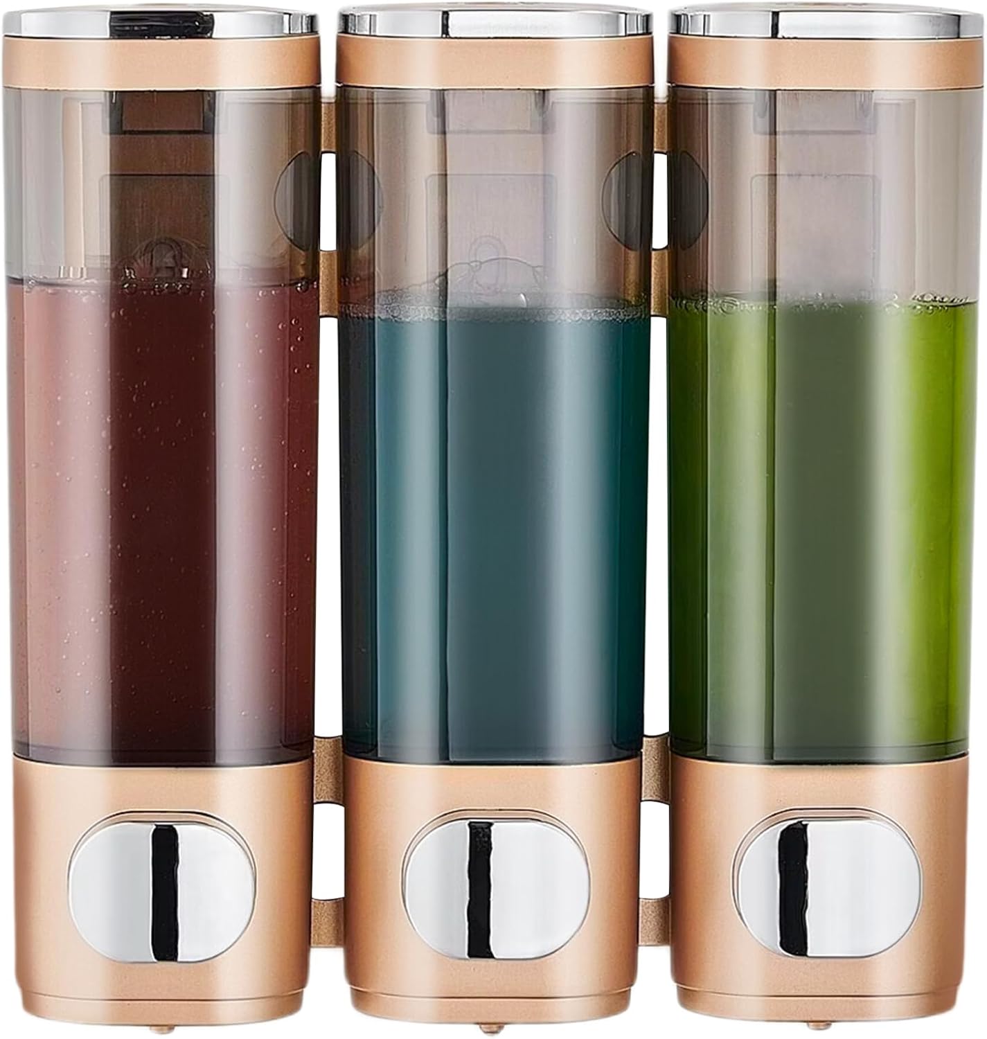 Wandseifenspender, Manueller Shampoo- Und Conditionerspender, Duschgelspender, Kein Bohren Erforderlich, Auslaufsicher Für Bad, Küche, Hotel, Restaurant, 300 Ml X 300 Ml, Gold