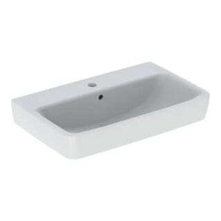 Geberit Waschtisch Renova Compact 65x40cm, Hahnl. mit., m ÜL, we. KeraTect