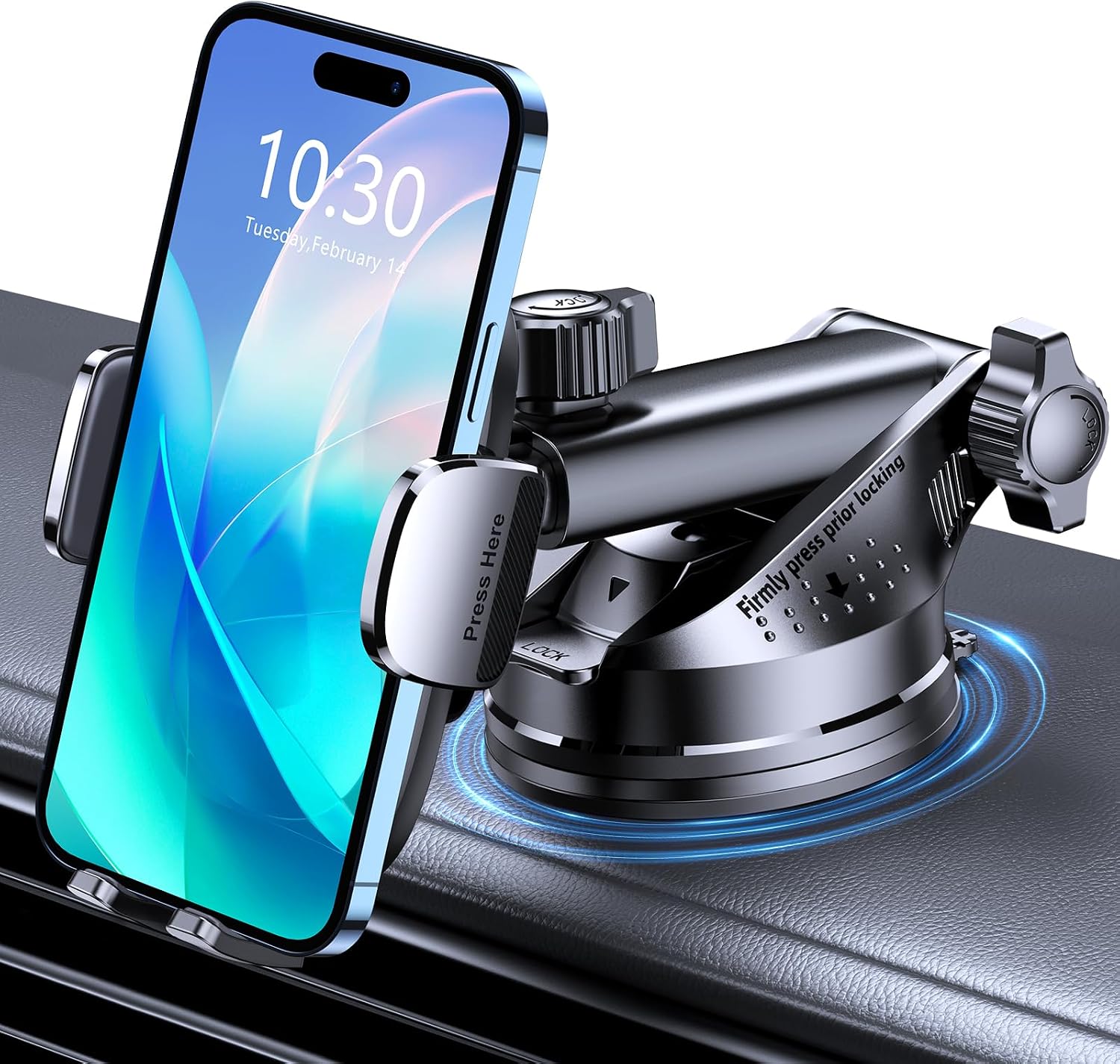 Kfz-handyhalterung, [niemals Herunterfallend] Extrem Robuste, Um 360° Drehbare Kfz-handyhalterung Mit Saugnapf, Passend Für Smartphones Von 4 Bis 7 Zoll
