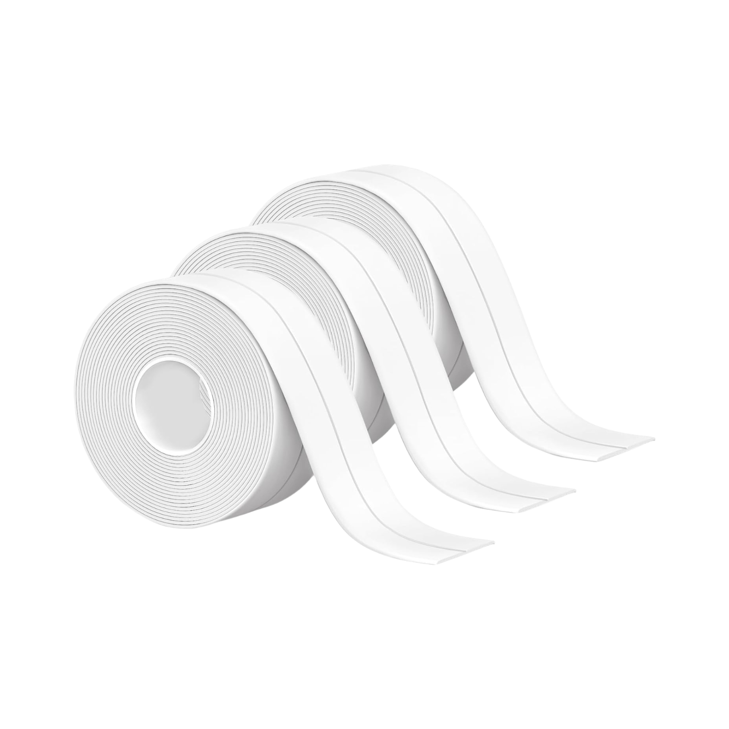 Badabdichtung, 3 Rollen Weißes, Wasserdichtes Silikonband Selbstklebender Dichtungsstreifen Für Badewanne, Waschbecken, Toilette, Küchenspüle (320 X 3,8 Cm)