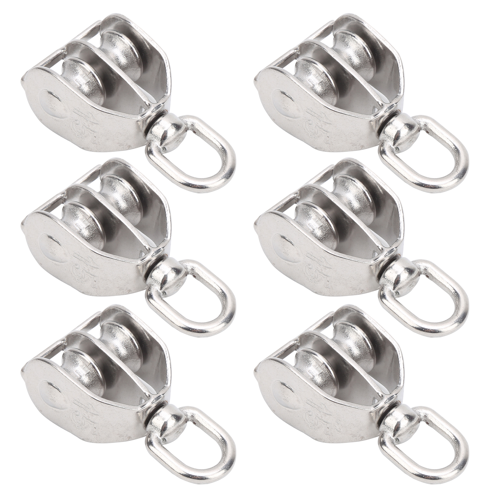 Lot De 10 Poulies M15 En Acier Inoxydable Robustes Pour Traction, Double Roue Et Levage De Câbles.