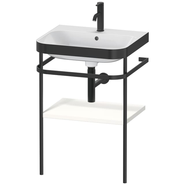 Duravit Möbelwaschtisch-Kombi Happy D.2 Plus 57,5x49cm, 1 HL, we s-matt, m Konsole