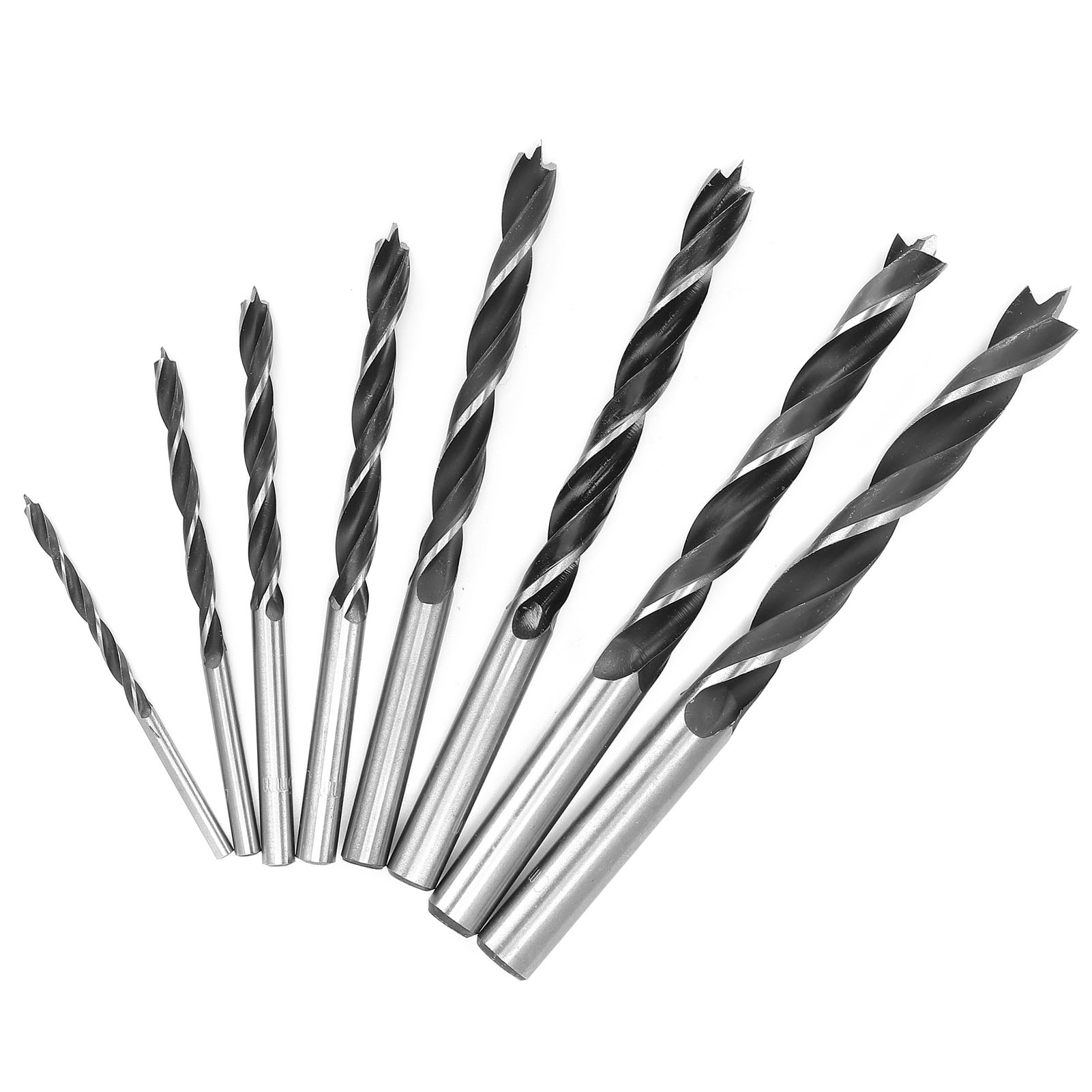 Lot De 8 Forets Hélicoïdaux À Queue Ronde En Acier À Haute Teneur En Carbone Pour Le Perçage Du Bois