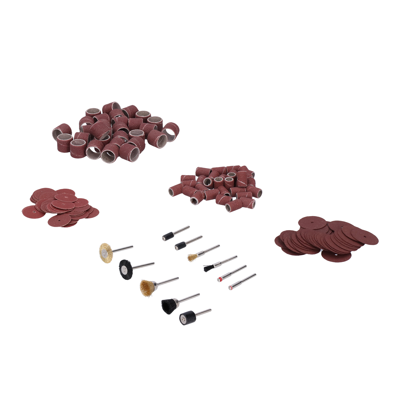 Kit D'Accessoires Pour Meuleuse D'Angle Avec Mandrins, Bandes Abrasives Et Brosses Pour Le Dépoussiérage