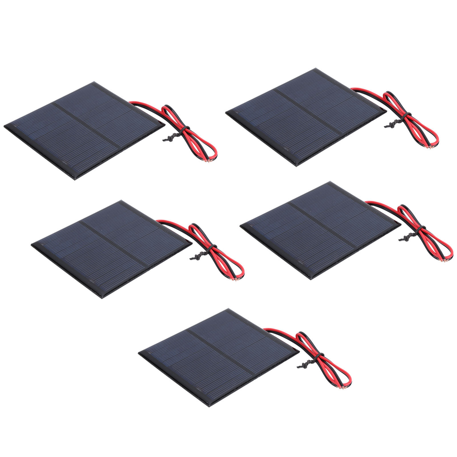 Lot De 5 Mini Panneaux Solaires, Module D'Alimentation Époxy, Fil Rouge Et Noir De 30 Cm, 5,5 V Cc, 160 Ma